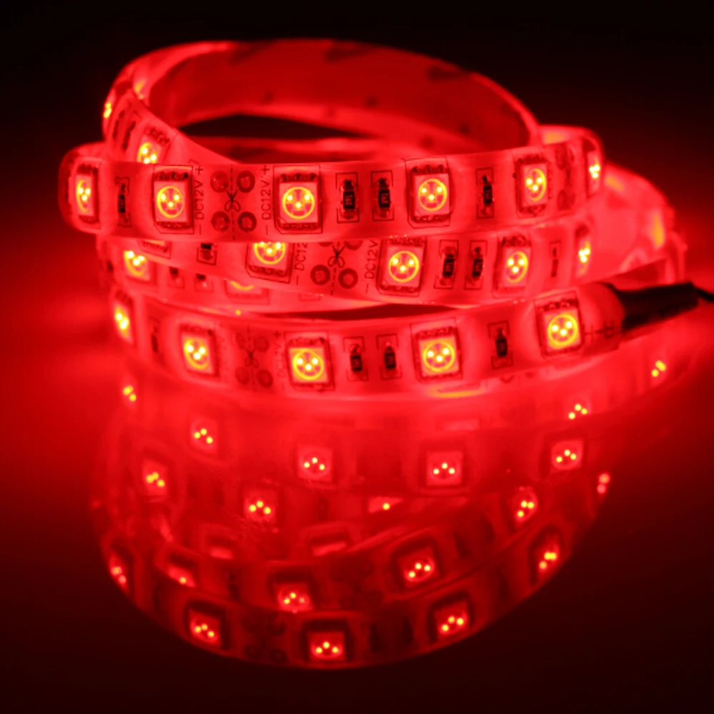 Суперъяркая Светодиодная лента 5050 SMD RGB 1 5 м 60 светодиодов/м 12 В постоянного тока