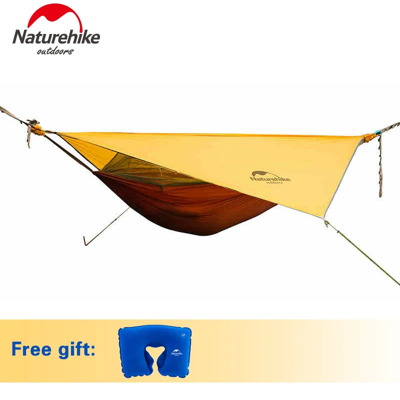 

Naturehike Hammock Portable Camping Hammock With Mosquito Nets Single Person Hammock Swing Grey Orange