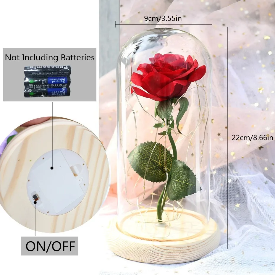 Beauty-And-Beast-LED-Rose-Flower-Light-Black-Base-Glass-Dome-Best-For-Mother-s-Day (4)