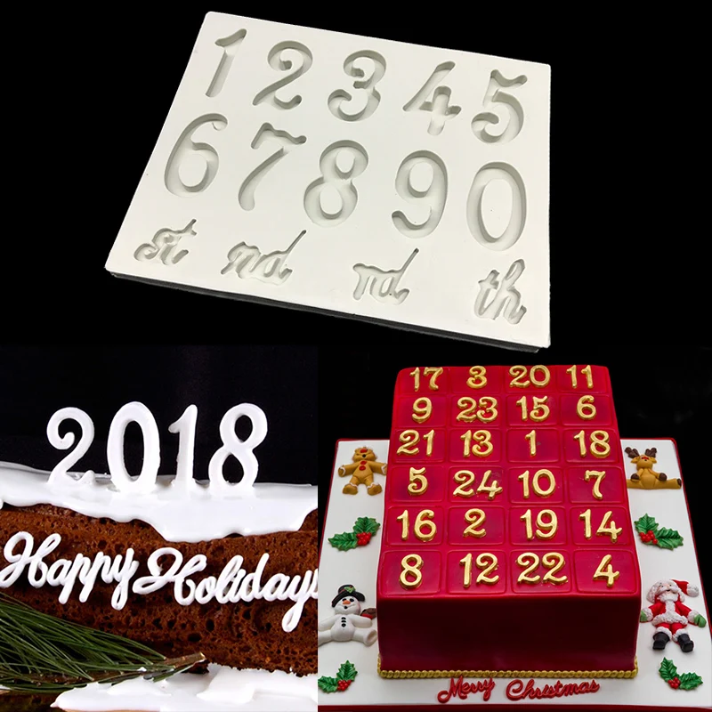 0 9 Numbers 4 Alphabet Mold 3D Silicone Mold Candy