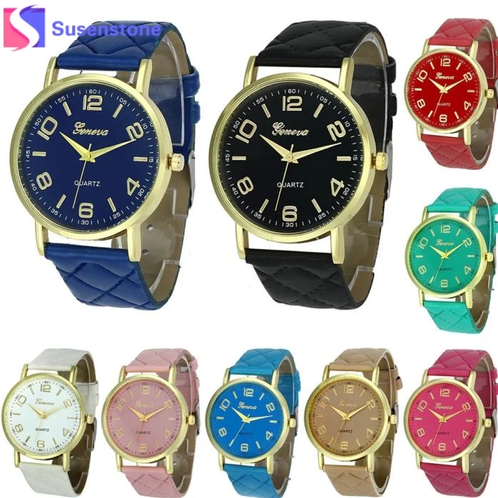 

Women Ladies Whatches Faux Leather Band Analog Quartz Round Case Wrist Watch Clock Relojes Para Mujer Horloges Vrouwen #90