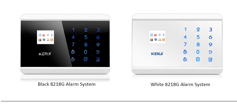 KERUI, 8218G, белая, черная панель управления будильником, Android, IOS, приложение, управление, GSM PSTN, домашняя охранная сигнализация