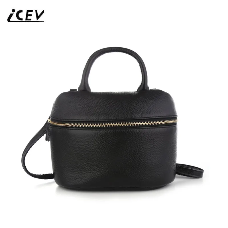

ICEV New Fashion Simple Women Leather Handbags Genuine Leather Handbags High Quality Cowhide Ladies Totes Top Handle Bags Bolsa