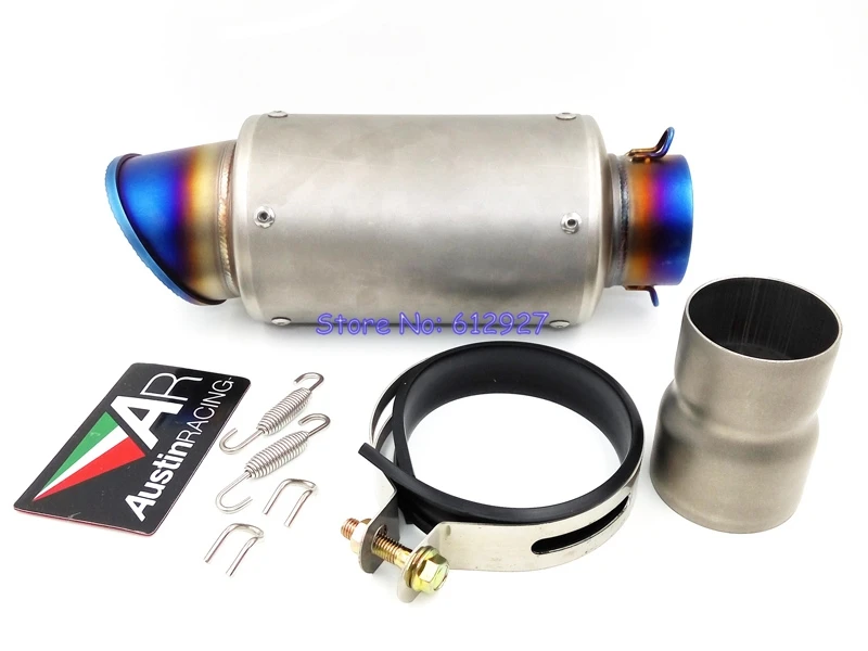 

ID 61mm to 51mm AR Stainless Steel Motorcycle Exhaust Muffler End Pipe with 61-51 Connector Universal for CBR1000RR S1000RR etc