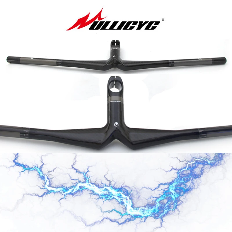 

3K Carbon Handlebar Gloss or matte Superstrong Ultra light (Handlebar with stem) MTB One-shaped Integrated Handlebar With Stem