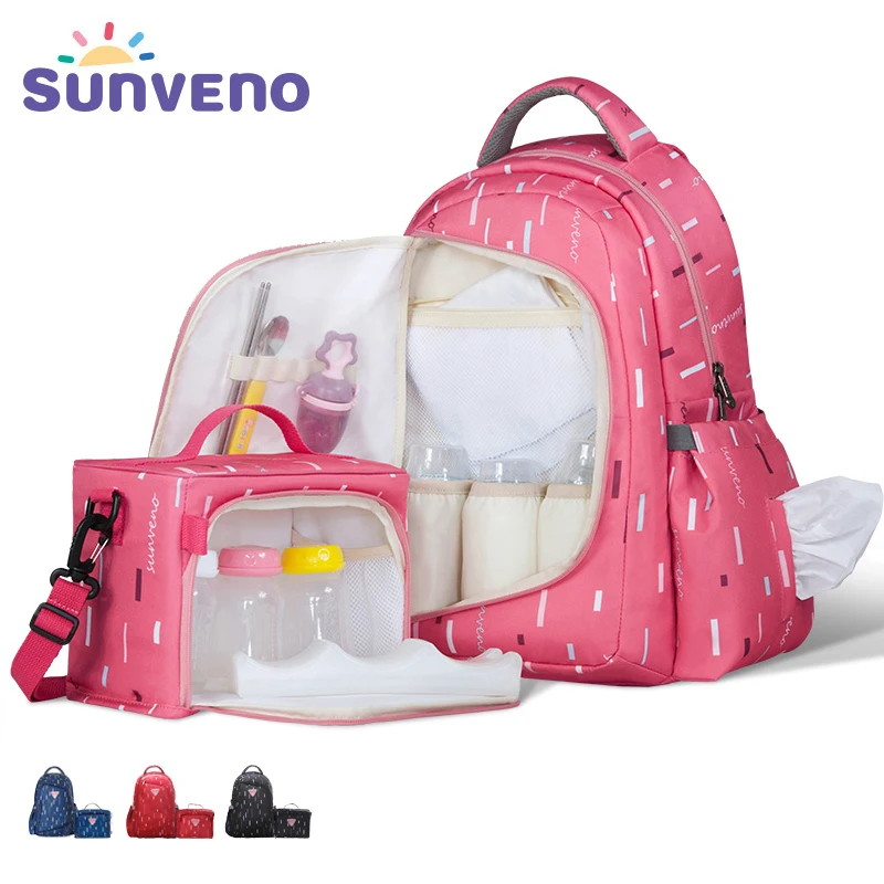 SUNVENO High Capacity Baby Bag 2in1 Waterproof Baby Diaper Nappy Bag Backpack Organizer with ...