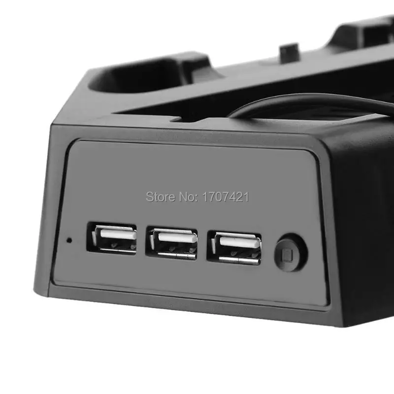 Новинка для Игровые приставки 4 PS4 Pro Slim консоли вертикальная подставка охлаждающая рамка вентилятора док-станции с двойной док-станция для зарядки контроллера