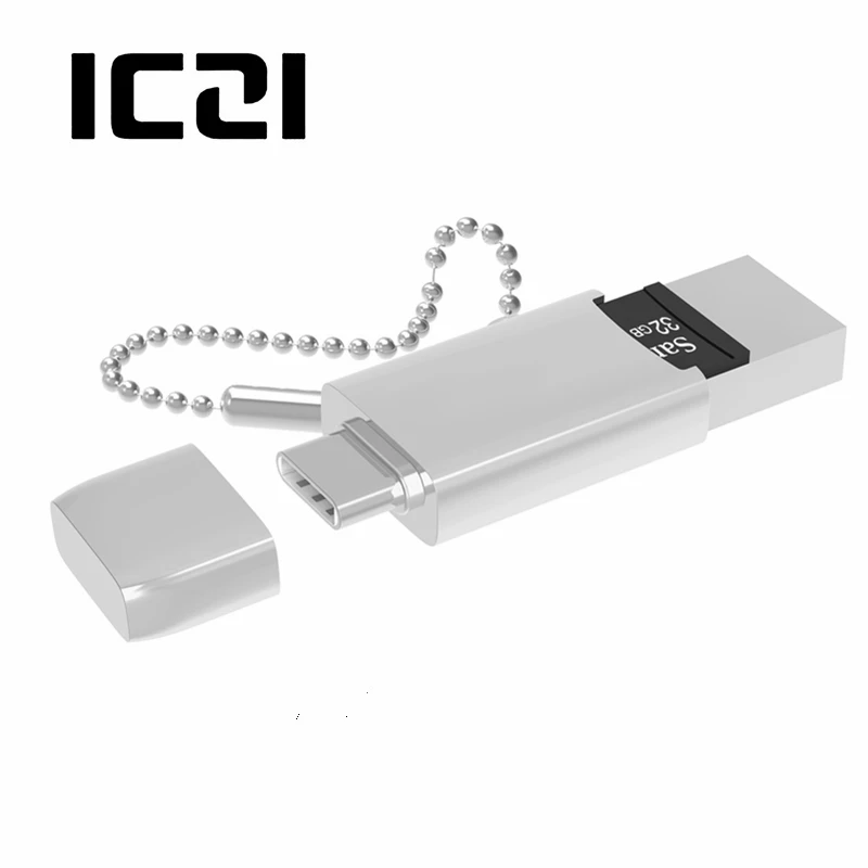 ICZI 2 in 1 TF Micro SD Card Reader USB C USB 3 0 OTG Adapter
