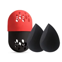 Coshine макияж Губка Дорожный Чехол+ 2 шт Мягкий спонж макияжные губки-основа Косметическая подставка для спонжей чехол для переноски и 2 шт дефект