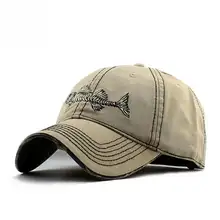 Вышивка рыба черный унисекс Повседневный бренд бейсболки Мужчины Мода рыбья кость шаблон бейсболки snapback hat #1123