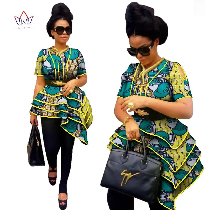 BRW Africa Style Women Modern Fashions Womens Tops Dashiki African Print Tops Shirt Plus Size M-6XL Women Clothing WY2576