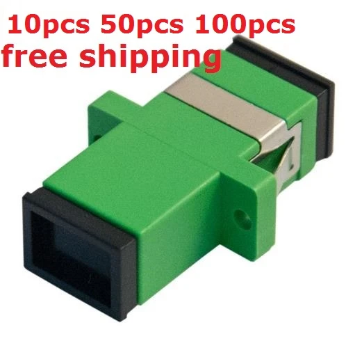 

QIALAN 50pcs SC/APC to SC/APC Simplex Single mode Plastic Fiber Optic Adapter, Fiber Optic Connector