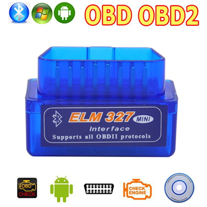 

OBD2 OBD ii Wireless V2.1 Super Mini ELM327 Bluetooth Interface Car Scanner Diagnostic Tool ELM 327 For Android Torque Windows
