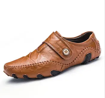 

2018 New Men's Comfortable Casual Shoes Loafers Flats Zapatos Hombre men Quality Handmade Genuine Leather Moccasins Shoes