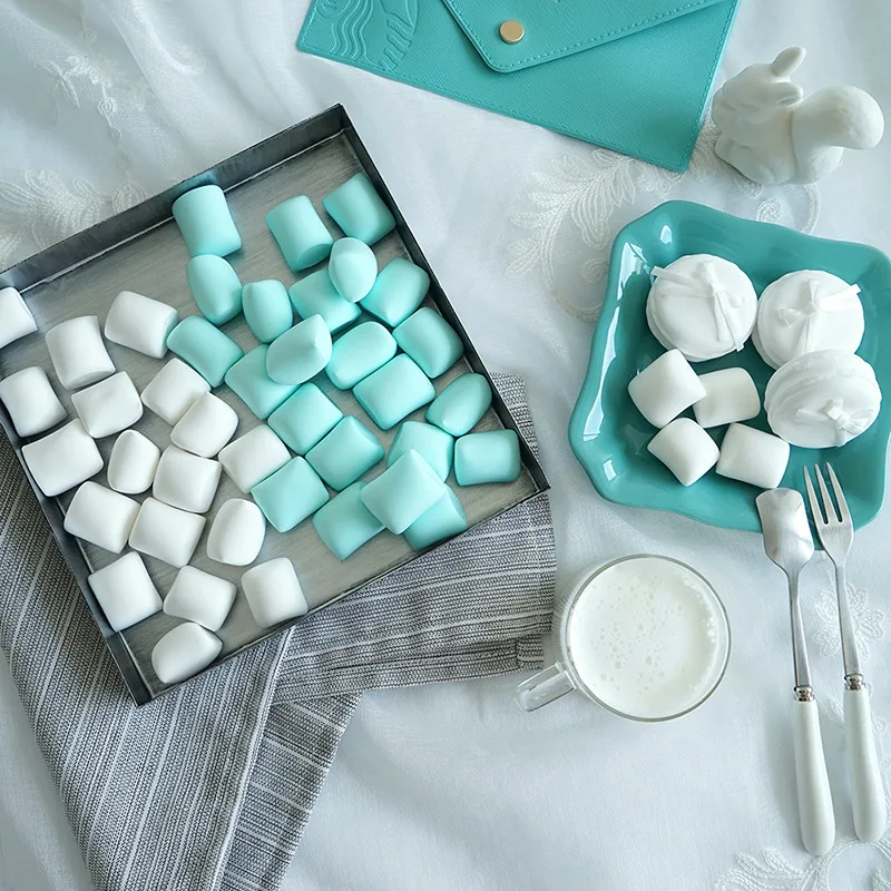 

20pcs Simulation Marshmallow Artificial food home decoration window display cake fruit cake bread for bakery teaching aids