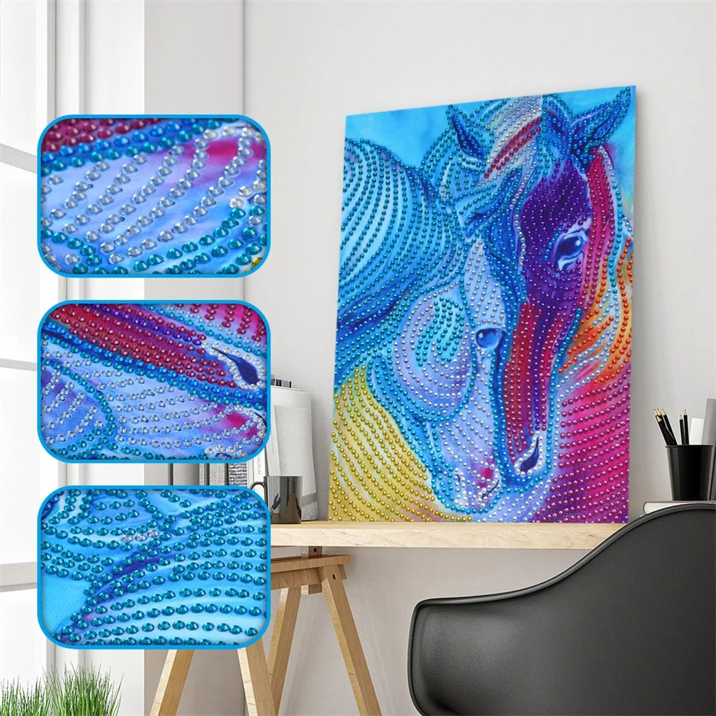 

Colorful animal pattern Special Shaped Diamond Painting DIY 5D Partial Drill Cross Stitch Kits Crystal Rhinestone Arts Craft