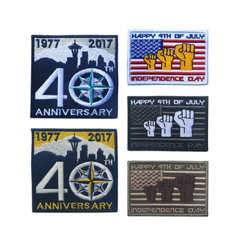 

10pcs/lot 3D Embroidered patches halloween 40th anniversary commemorative patch happy 40TH of July Independence Day patches