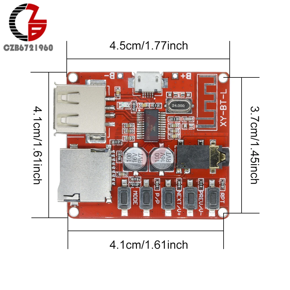 3,7-5 в беспроводной Bluetooth 4,1 MP3 аудио декодер плата Micro USB TF SD карта модуль стерео выход