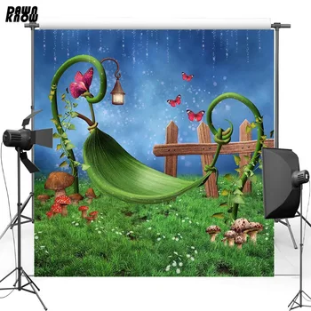 

DAWNKNOW Fairy Tale Vinyl Photography Background For Baby Lawn Polyester Backdrop For Children Photo Studio Customize G101