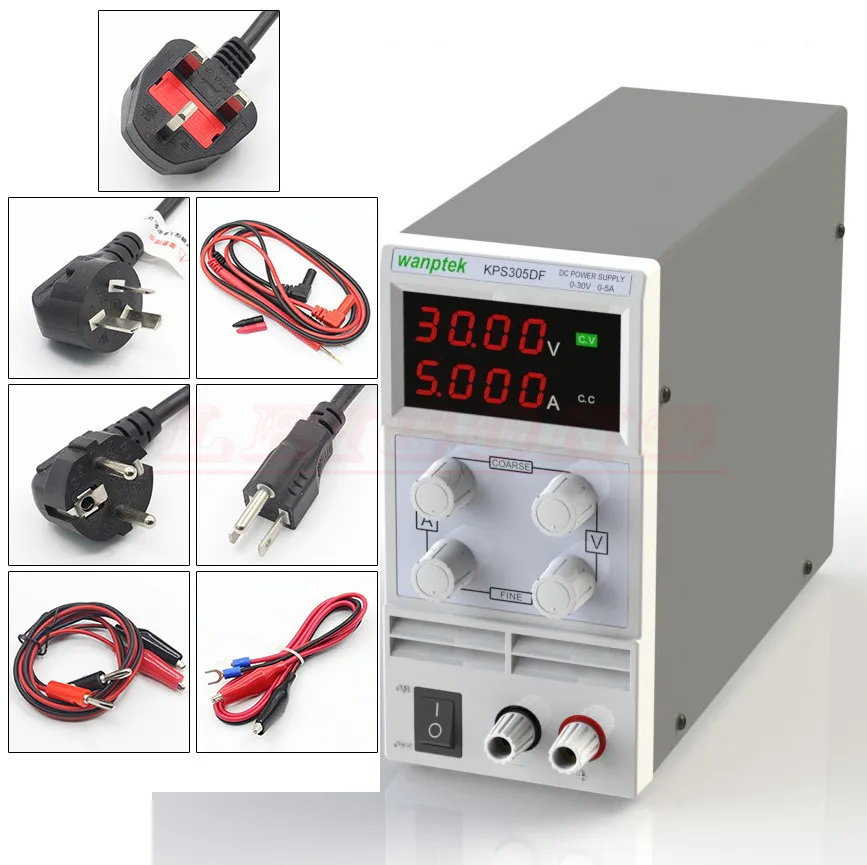Wanptek KPS305DF 0-30 в/0-5A 110-230 В 0 1 в/а ЕС светодиодный цифровой Регулируемый переключатель