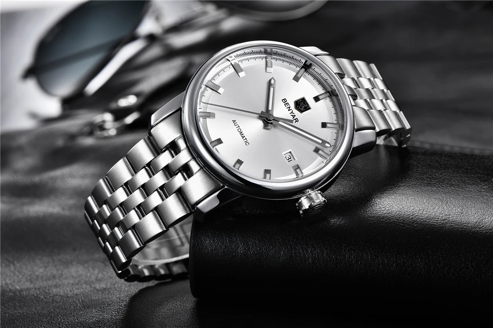 BENYAR новые мужские часы Топ бренд Роскошные автоматические часы мужские кожаные часы Механические наручные часы мужские s Relogio Masculino