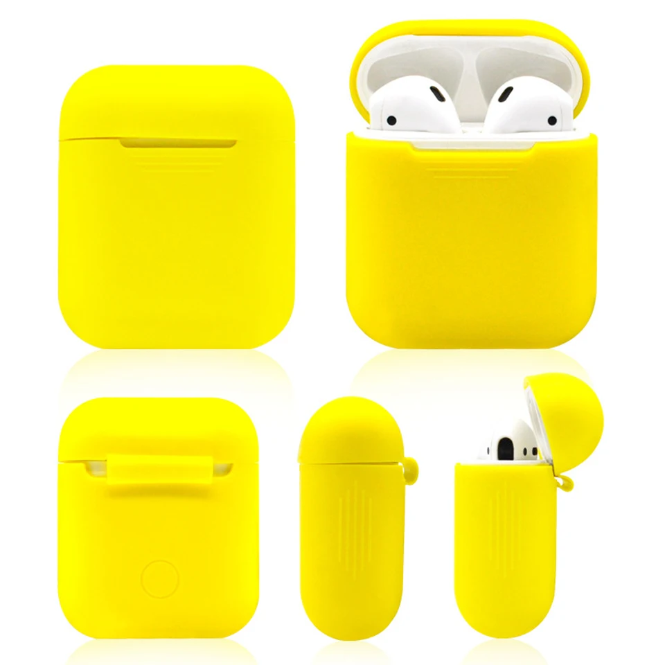 Silicone Airpods Wireless Earphone Charging Case Wireless Bluetooth Headset Protective Sleeve Cover Earphones Box