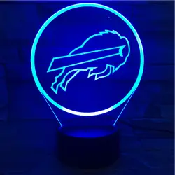 Светодио дный светодиодный ночник Buffalo Bills USB RGB сенсорный датчик для детей подарок новинка команда логотип Американский футбол ночник