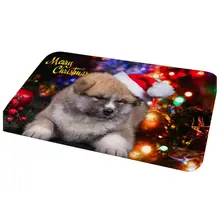 Горячие gczw-Рождество двери Ковры противоскольжения мохнатые Ковры мягкие Спальня пол Коврики Черный Серый собака