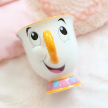 

New Arrival Cartoon Beauty And The Beast Mug Mrs Potts Chip Tea Pot Cup Tea Set for friend Gift