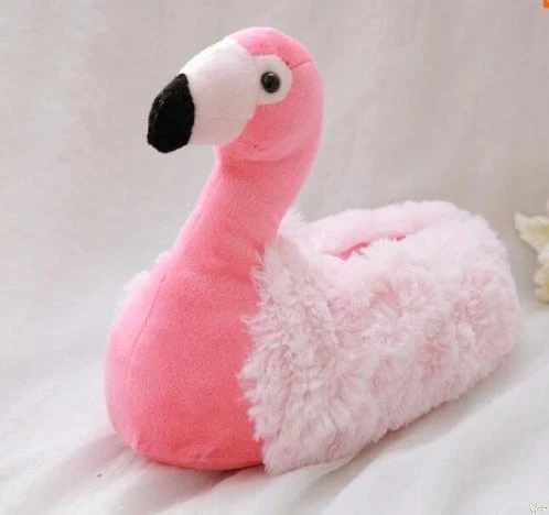 

New Winter Women Indoor Slippers Flamingo Shoes Soft Short Plush Female Warm Floor Home Slippers Cartoon Cute Zapatillas