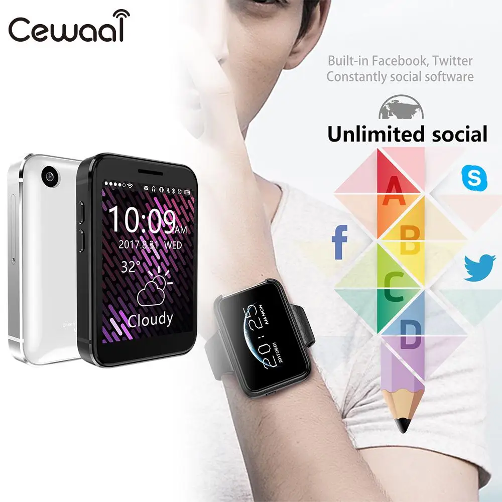 

2G Calls Smart Phone Watch Bluetooth Wrist Cellphone Watch SIM Card Plug-In Card Record Video/Music