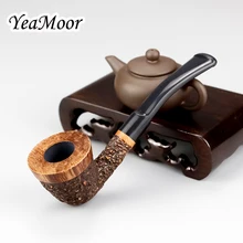 Carven чаша Briar труба 3 мм фильтр трубка для курения табака 100 очистители бесплатно курительная трубка маленький случайный резной Briar деревянный набор труб