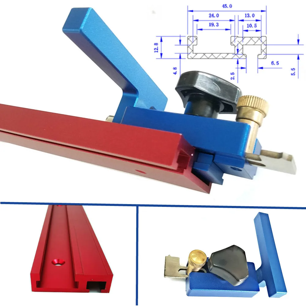 

45 Model Aluminium alloy Miter Track Stop T-tracks and Slot Miter Track Jig Fixture Woodworking DIY Tools for Router Table