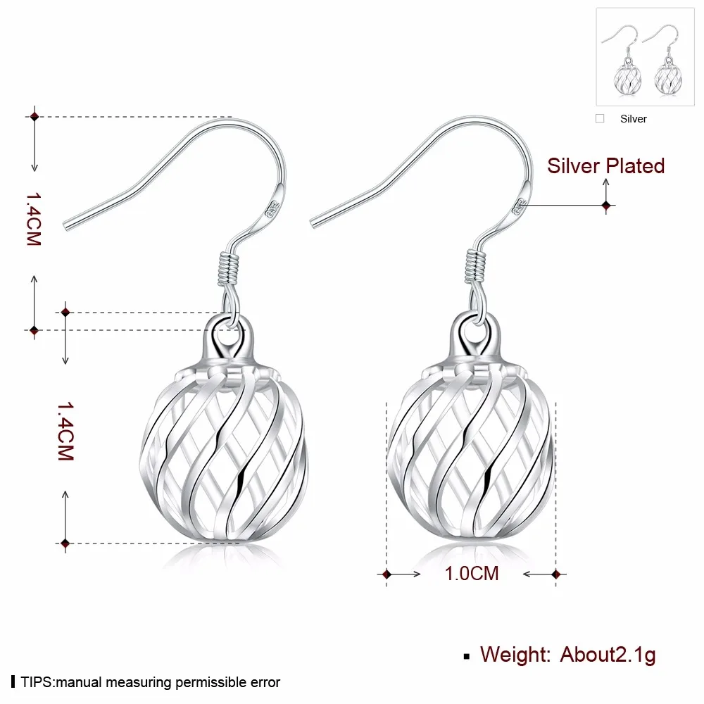 Round white cooper and silver plated long earrings for women LKNSPCE643_03
