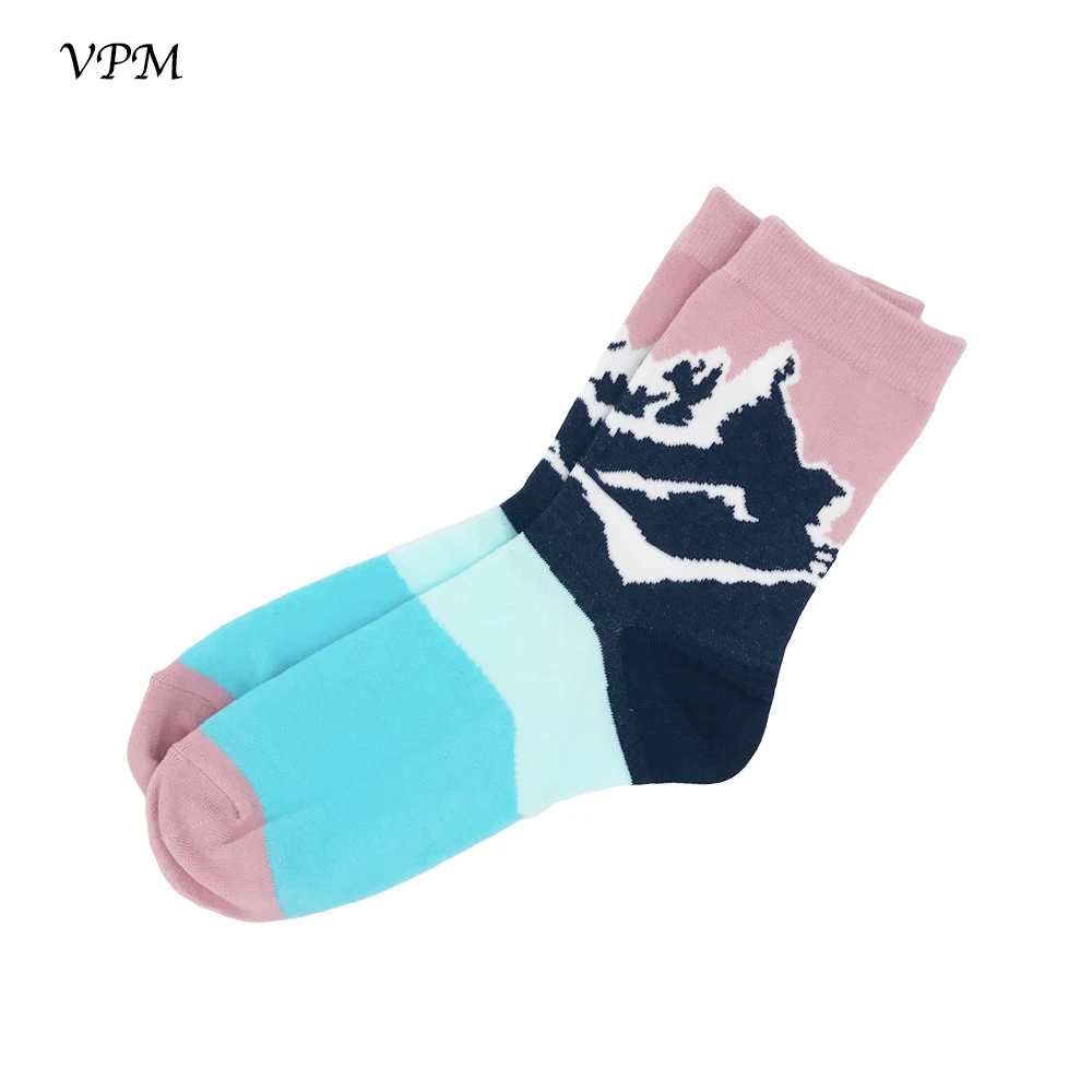 VPM, хлопковые женские носки, повседневная Милая уличная одежда, дизайн, забавные чужеродные свиньи, собаки, кошки, космический Принт, подарок для девочки - Цвет: C301