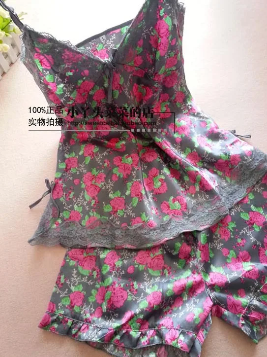 2016 атласные пижамные комплекты женские пижамы для дам ночные рубашки