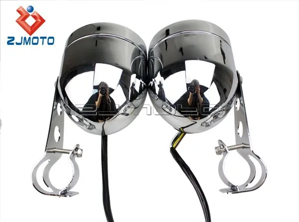 Универсальный хром Доминатор двойная фара мотоцикл двойной налобный фонарь для Honda Yamaha Suzuki Kawasaki Streetfighter Кафе Racer