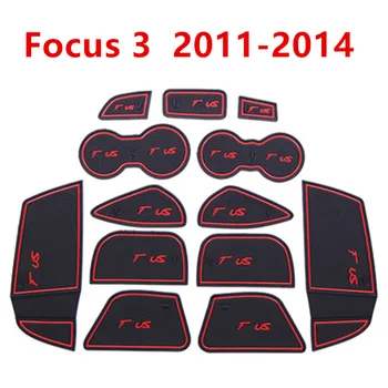 

Anti-Slip Gate Slot Mat Rubber Coaster for Ford Focus 3 MK3 2011-2014 pre-facelift ST RS Accessories Car Stickers 13Pc