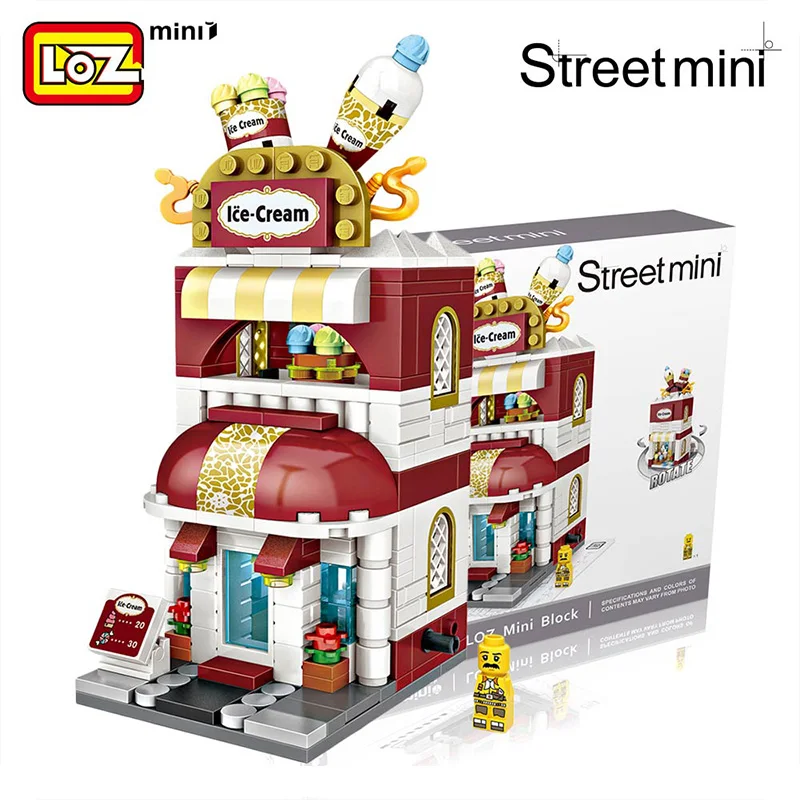 

LOZ 1626 Mini Blocks Building Blocks Bricks Plastic Assembly Toys City View Scene Ice Cream Store Architectures Model Bricks Toy