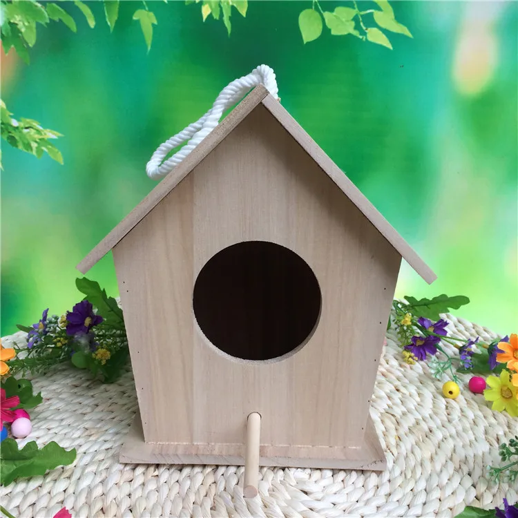 1-скворечник дерево попугай коробка для разведения Воробей пион птица Сюань Feng(Лея фенг), «Птичье гнездо» наружных карниз деревянный дом птица - Цвет: Розовый