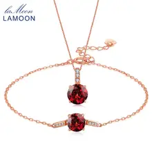 Новинка,, настоящий натуральный красный гранат, 925 пробы, серебряные ювелирные наборы, S925 ювелирные изделия для женщин, свадебные V014-8