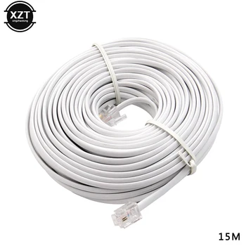 

15M/12M/9M/6M/3M RJ11 male 6P2C Modular Telephone Phone Cables Extension Cable Wire