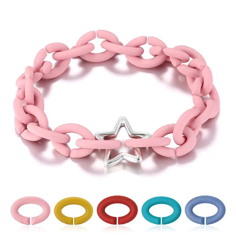 

NEW 925 Sterling Silver charming Star Bead Bracelet 10 colors Hard Rubber X Bracelets For Women Men Jewellery Fashion gifts