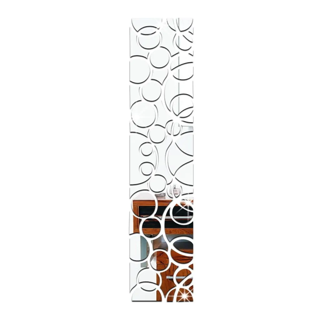 

Acrylic Mirror Wall Stickers DIY Decor Adhesive Square Mirrors Stickers for Wall Decor, 150x34xcm (Silver)