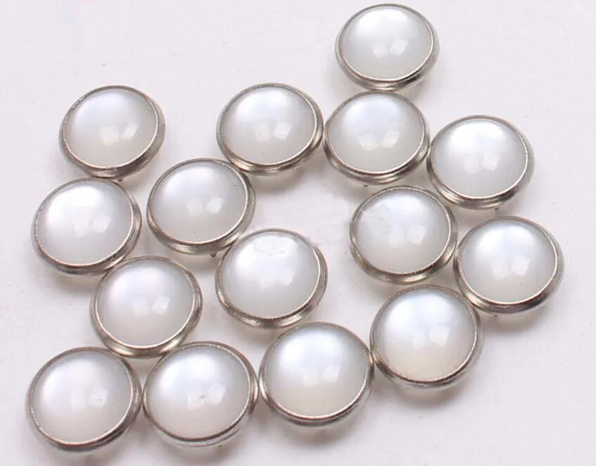 4 part buttons 8mm white pearl prong snap button nickle color +toolsin
