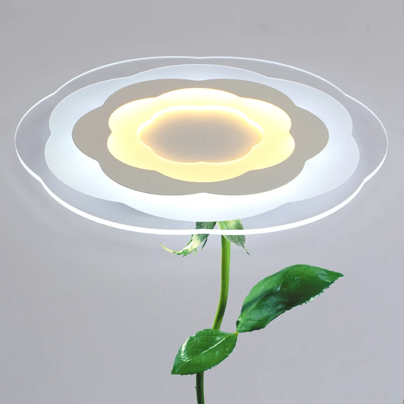 Ultrathin flower shaped LED acrylic ceiling modern minimalist warm bedroom living room lamp art study