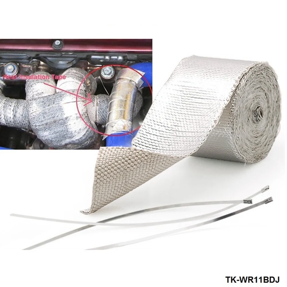 Exhaust Header Turbo Manfold Pipe Aluminum Heat Shield Wrap Tape (With