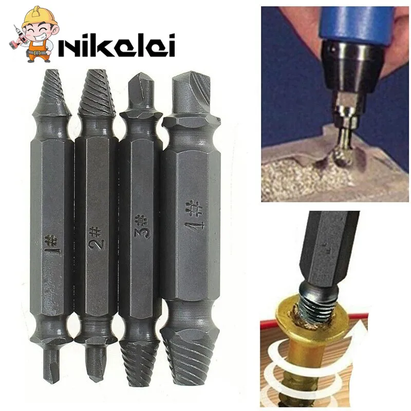 Double Side Damaged Screw Extractor Drill Bit Out Remover