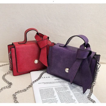 

Retro Fashion Female Square bag 2018 New Quality PU Leather Women bag Crocodile pattern Tote bag Lock Shoulder Messenger Bags