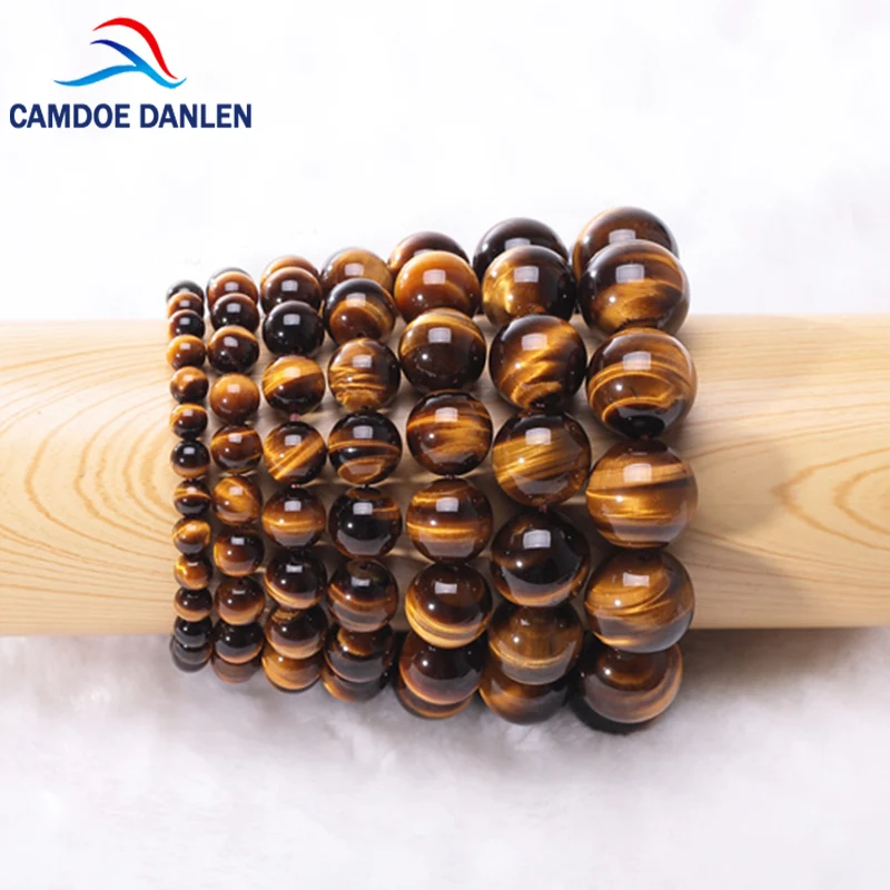 

Natural Crystal 6 8 10 12 14 16mm Tiger Eye Gem Beads Tibetan Buddha Prayer Mala Charm Yoga Bracelet For Men Buddhist Jewelry